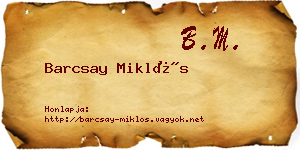 Barcsay Miklós névjegykártya