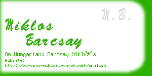 miklos barcsay business card